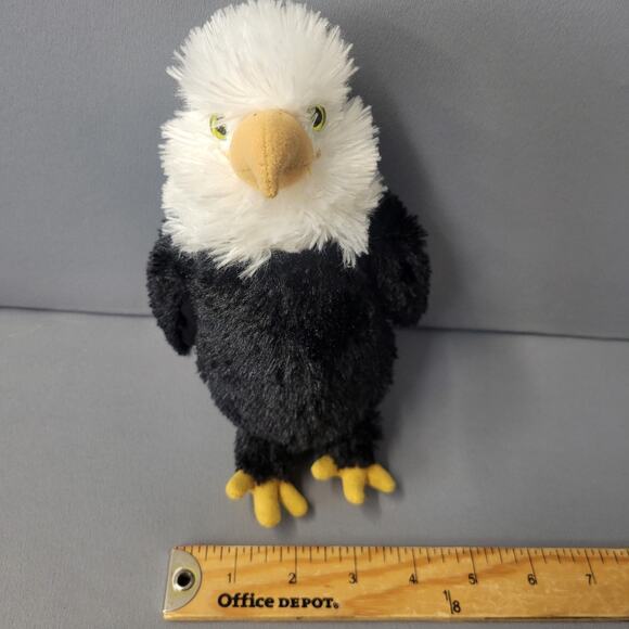 Aurora Bald Eagle Plush Stuffed Animal 8" Realistic Bird Soft Toy - Picture 13 of 14